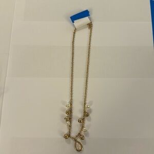 Elegant Gold Plated and Imitation Pearl Necklace